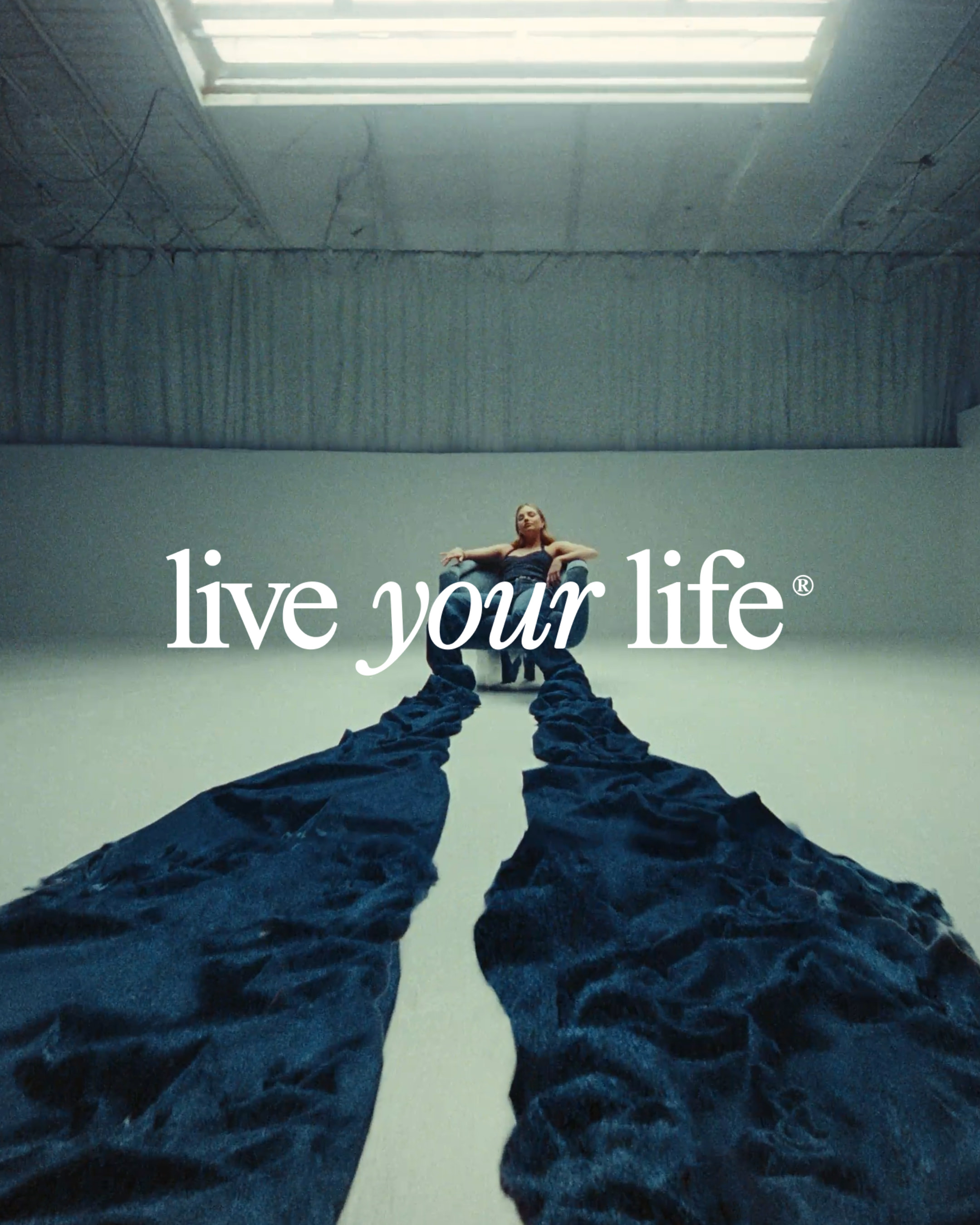 Campaign still of American Eagle Live Your Life campaign lockup by WØRKS