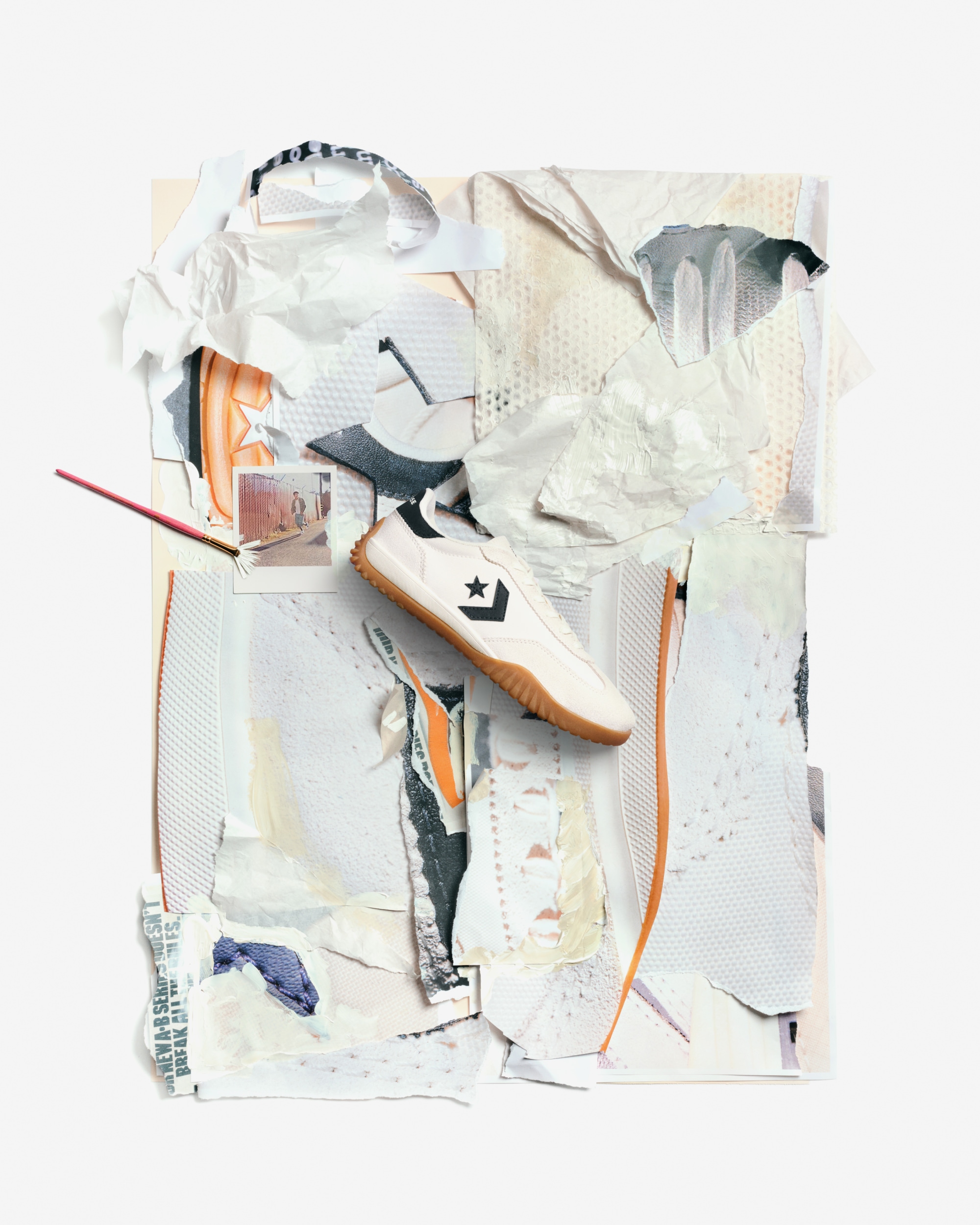 Converse Run Star Trainer collage by David Carson for WØRKS